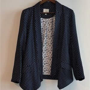 Greylin Navy Blue Blazer with White Dots